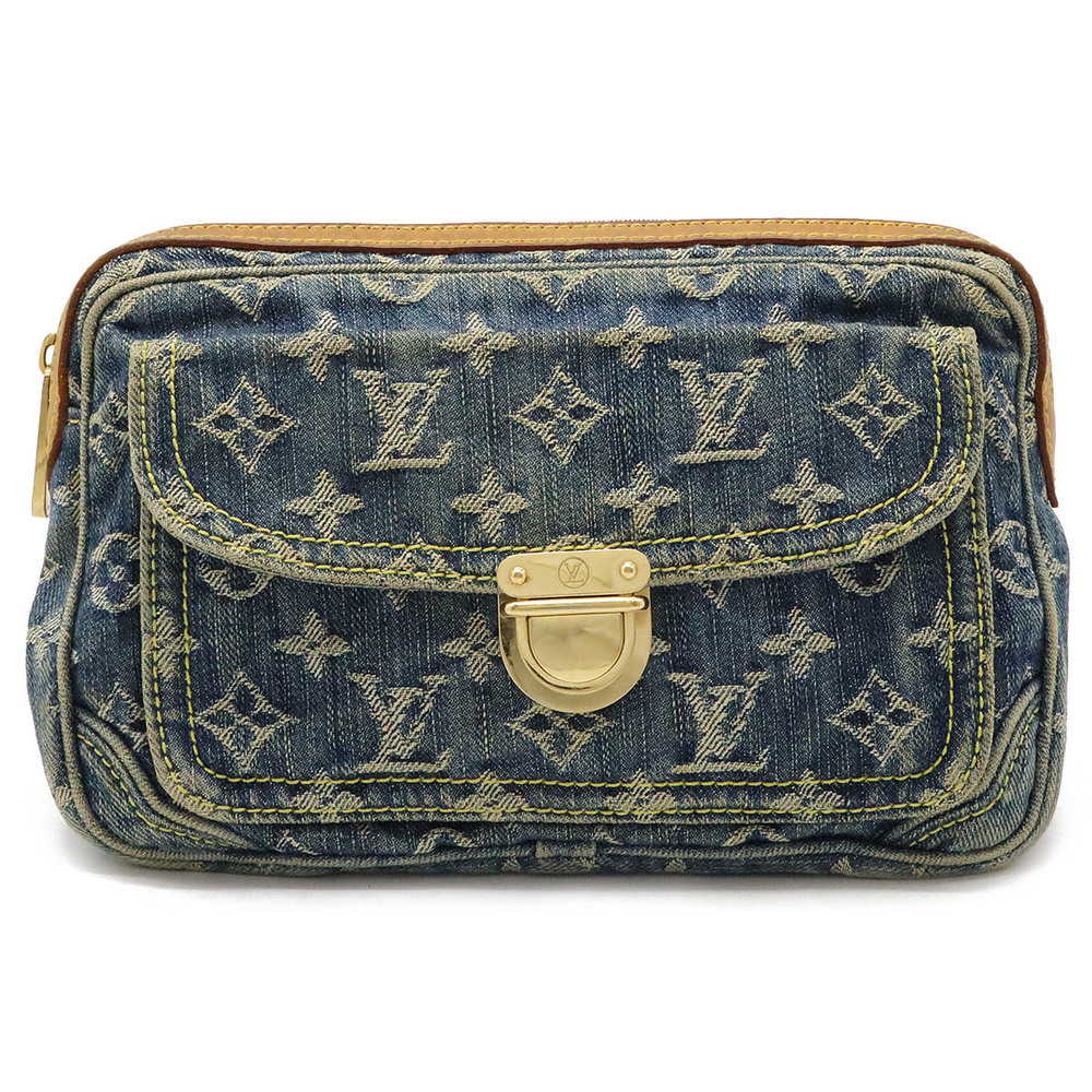LOUIS VUITTON Monogram Denim Bum Bag Waist Body Belt Bum Crossbody Shoulder
